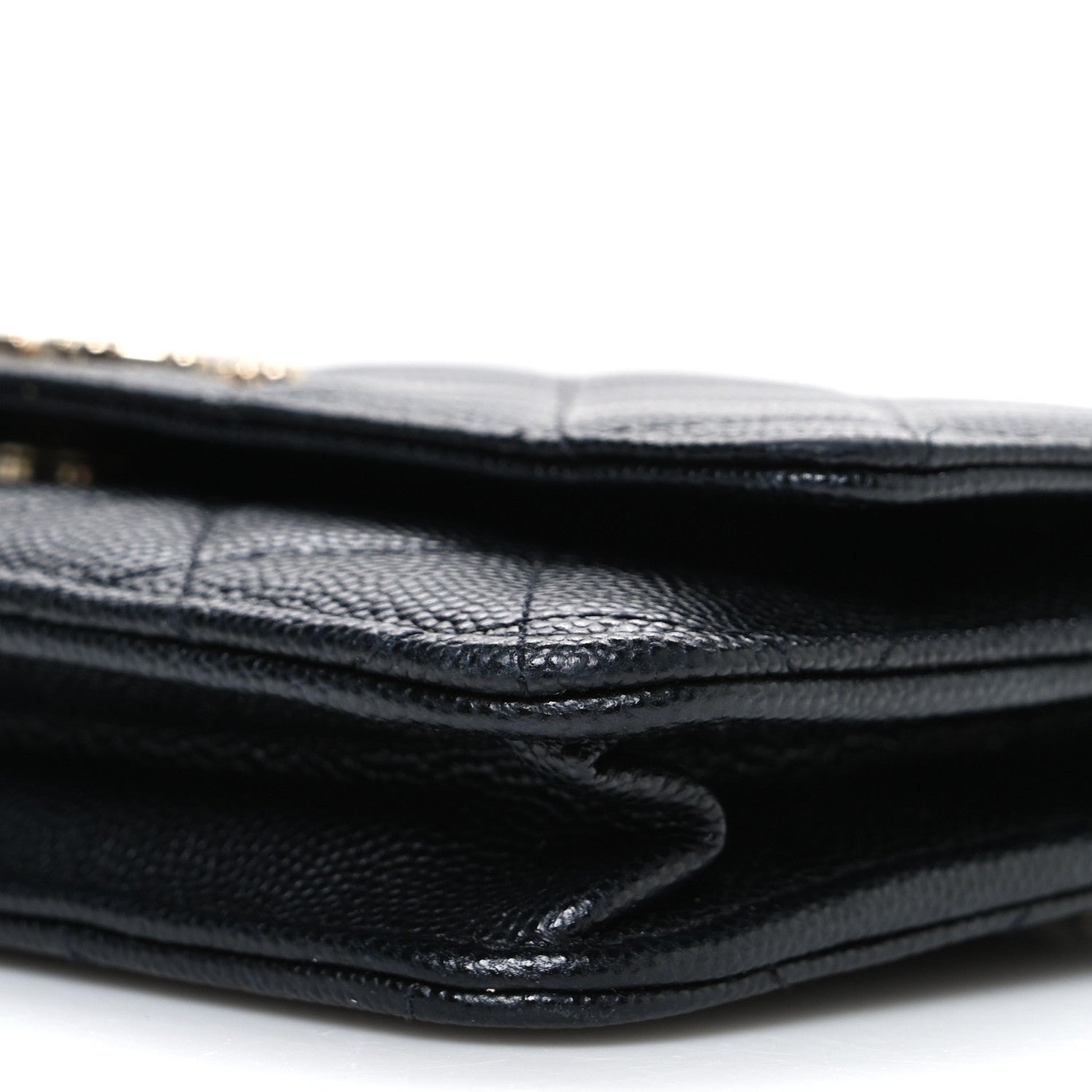 Chanel Shiny Caviar Enamel Quilted CC Wallet On Chain WOC Black 11 of 11