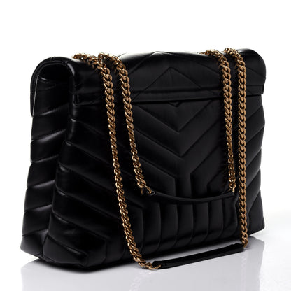 Saint Laurent Calfskin Y Quilted Monogram Medium Loulou Chain Satchel Black 2 of 5