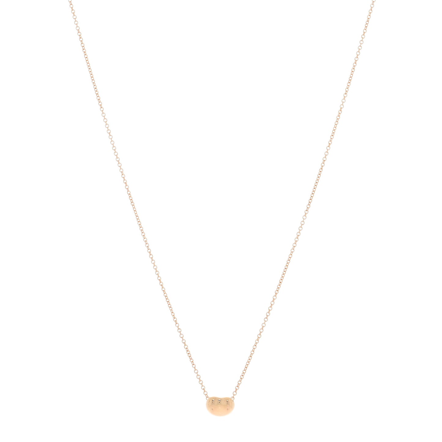 18K Rose Gold 6.5mm Elsa Peretti Bean Pendant Necklace