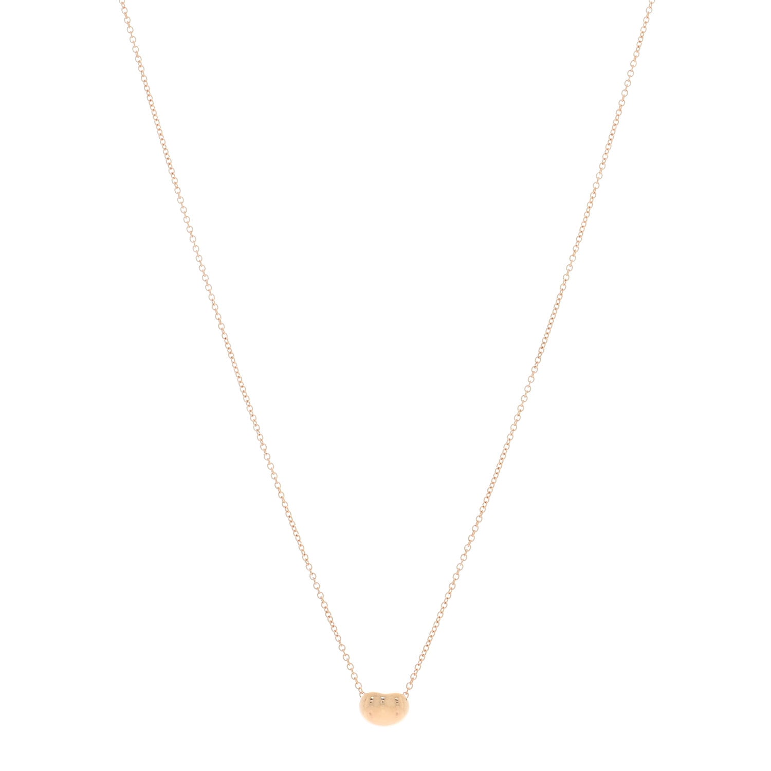 Tiffany 18K Rose Gold 6.5mm Elsa Peretti Bean Pendant Necklace 1 of 4