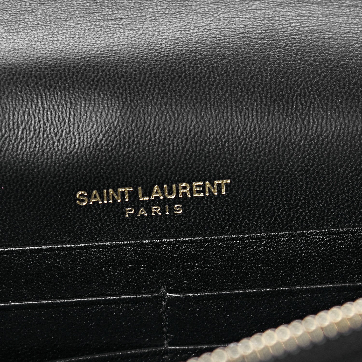 Saint Laurent Suede Sequin Bead Embellished Classic Monogram Kate Tassel Chain Wallet Black Multicolor 5 of 10