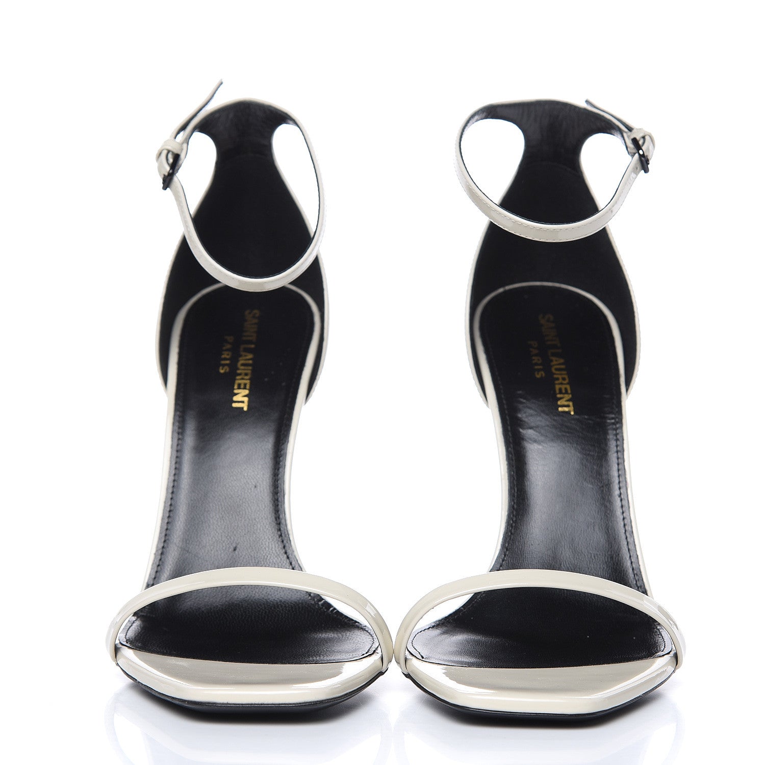 Saint Laurent Patent Calfskin Opyum Sandals 39.5 White 2 of 8