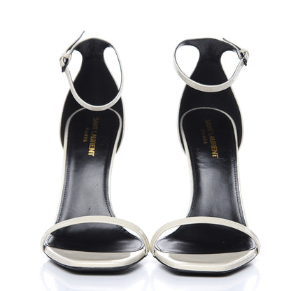 Saint Laurent Patent Calfskin Opyum Sandals 39.5 White 2 of 8