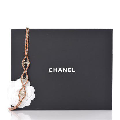 Chanel Metal Lambskin CC Chain Link Necklace Gold Orange 6 of 6