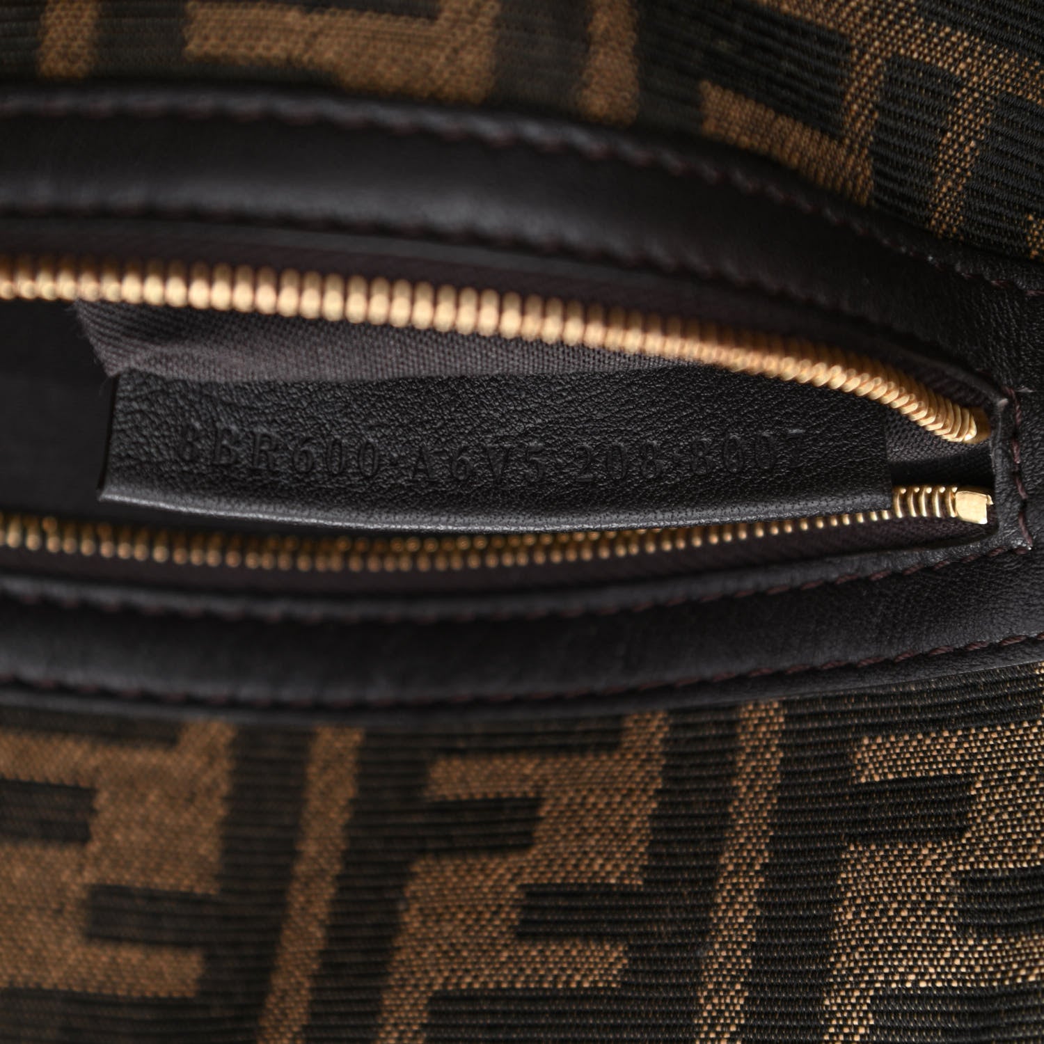 Fendi Fabric Jacquard FF 1974 Medium Baguette Tobacco Moro Black 7 of 12