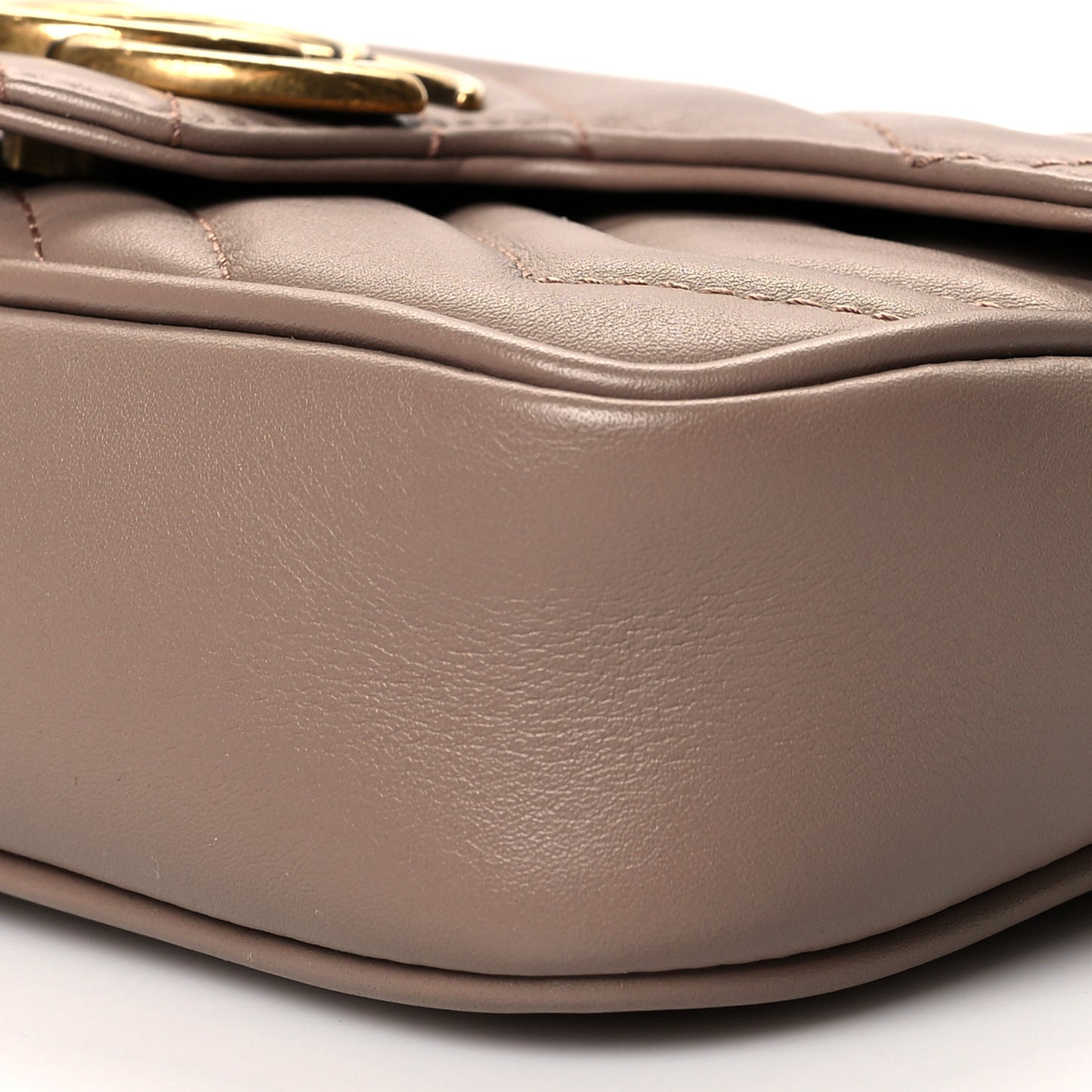 Calfskin Matelasse Super Mini GG Marmont Shoulder Bag Porcelain Rose