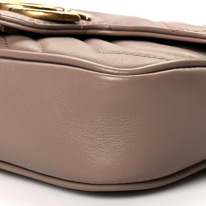 Gucci Calfskin Matelasse Super Mini GG Marmont Shoulder Bag Porcelain Rose 10 of 11
