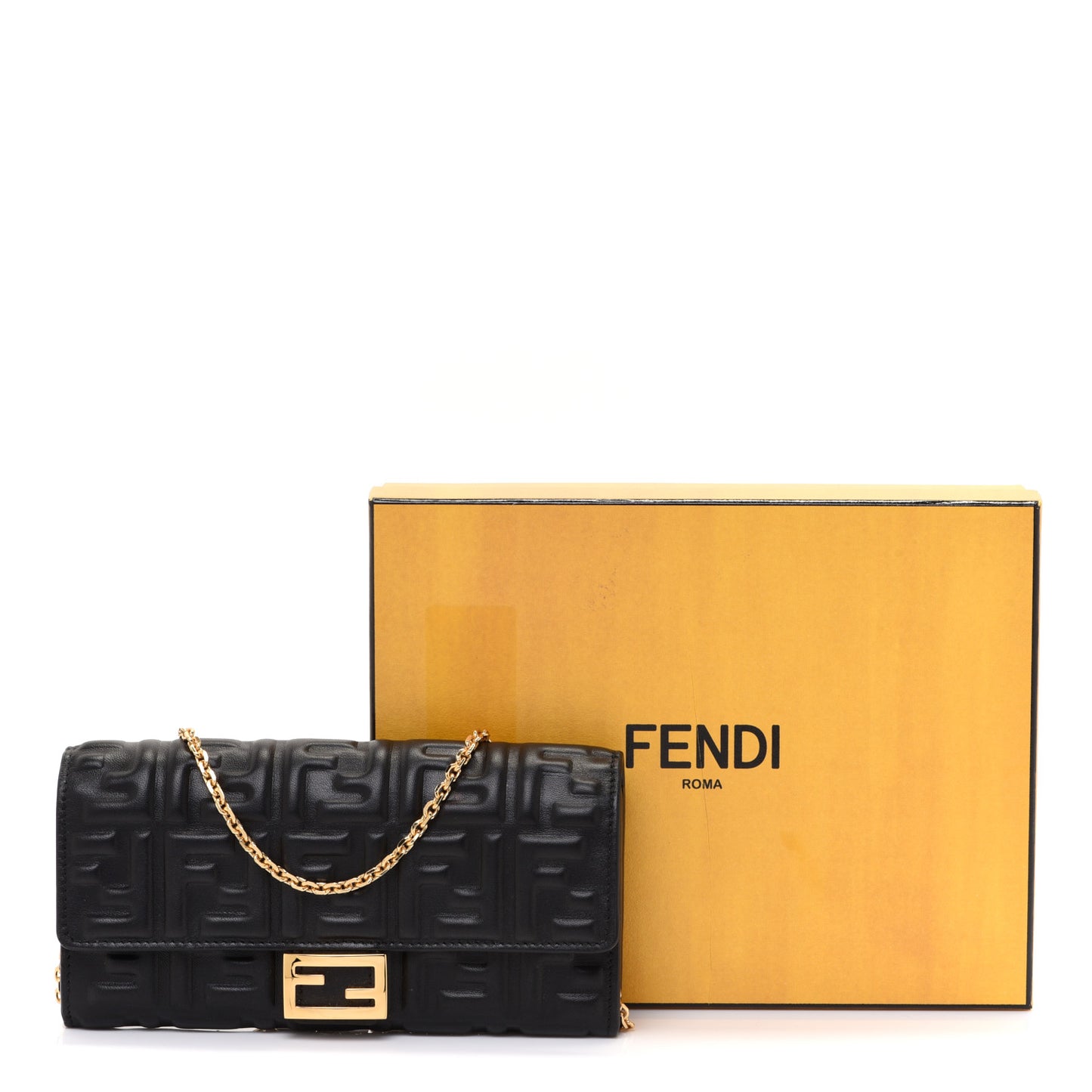 Nappa Matisse FF Embossed Continental Wallet On Chain Black