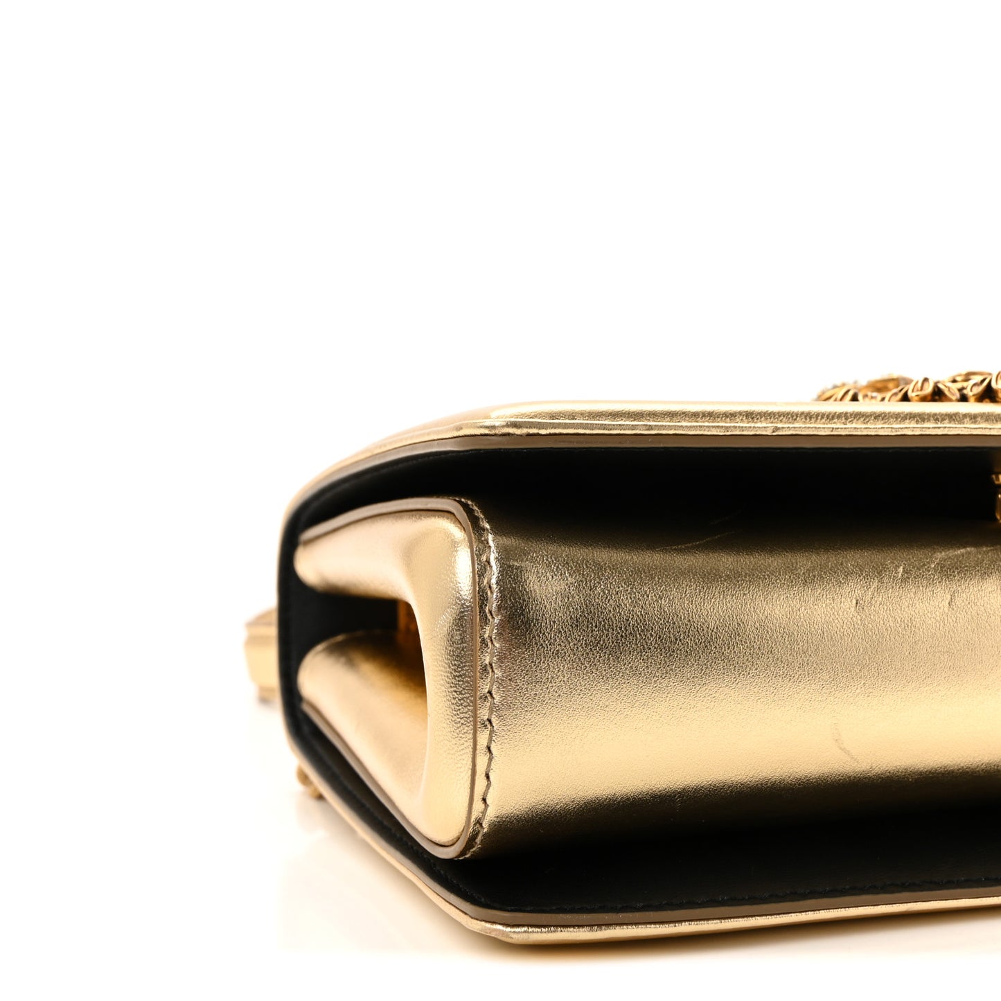 Metallic Nappa Quilted Medium Devotion Crossbody Bag Gold