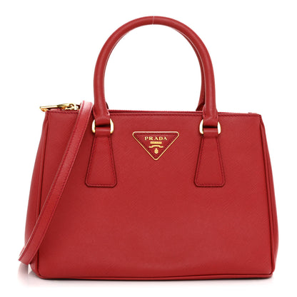 Prada Saffiano Mini Galleria Double Zip Tote Fuoco 1 of 10