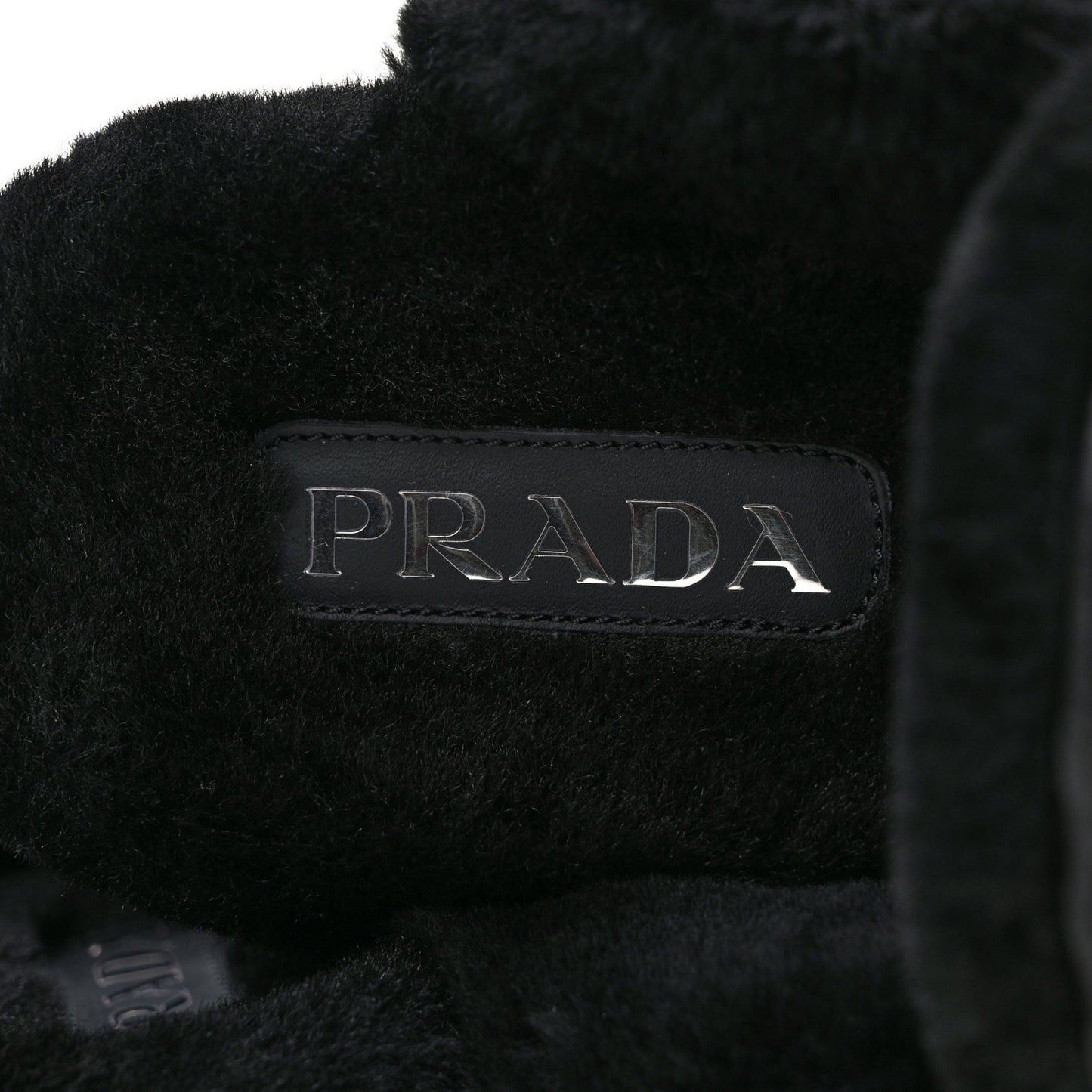 Nappa Shearling Soft Padded Metal Triangle Logo Lug Sole 20mm Mules 37 Black