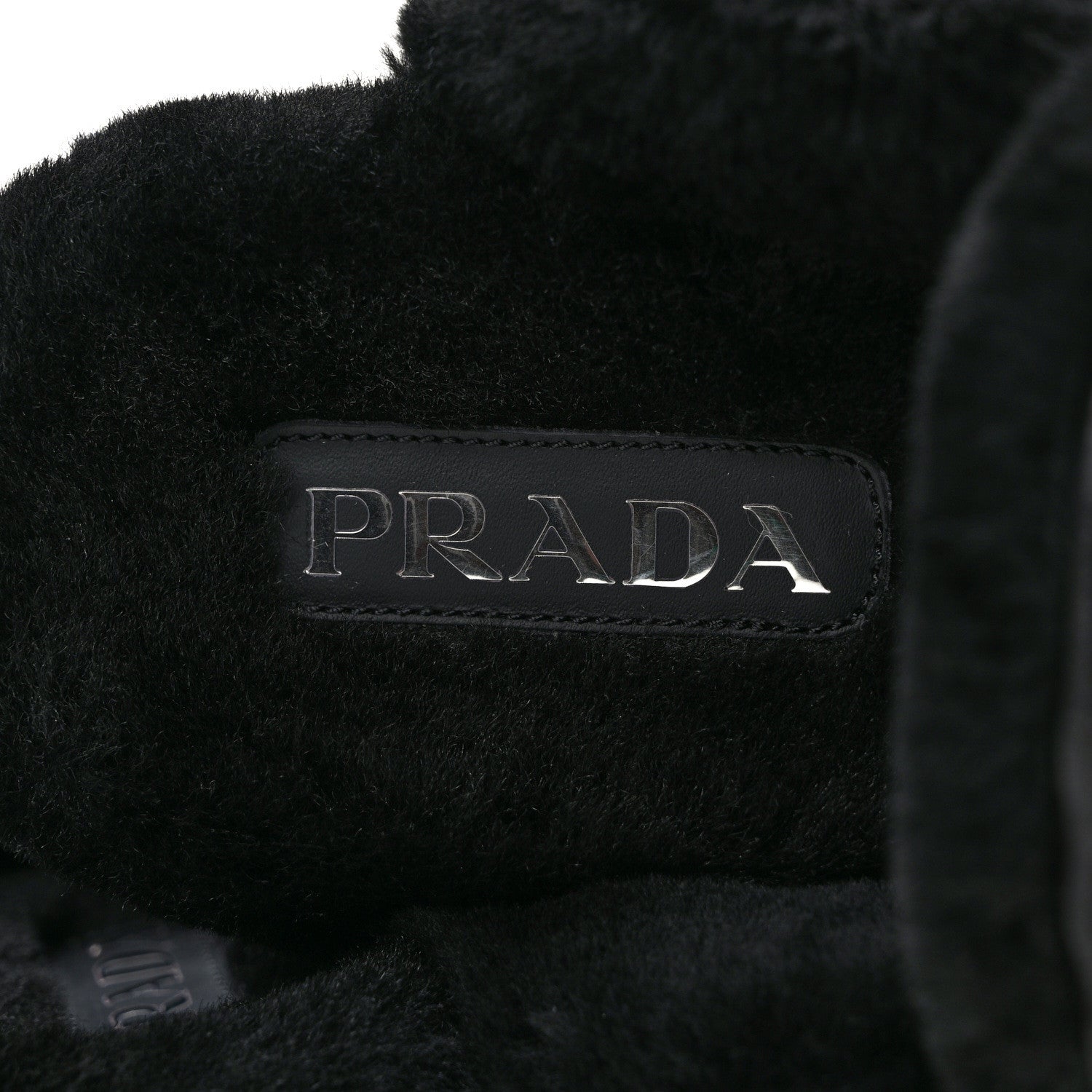 Prada Nappa Shearling Soft Padded Metal Triangle Logo Lug Sole 20mm Mules 37 Black 7 of 7