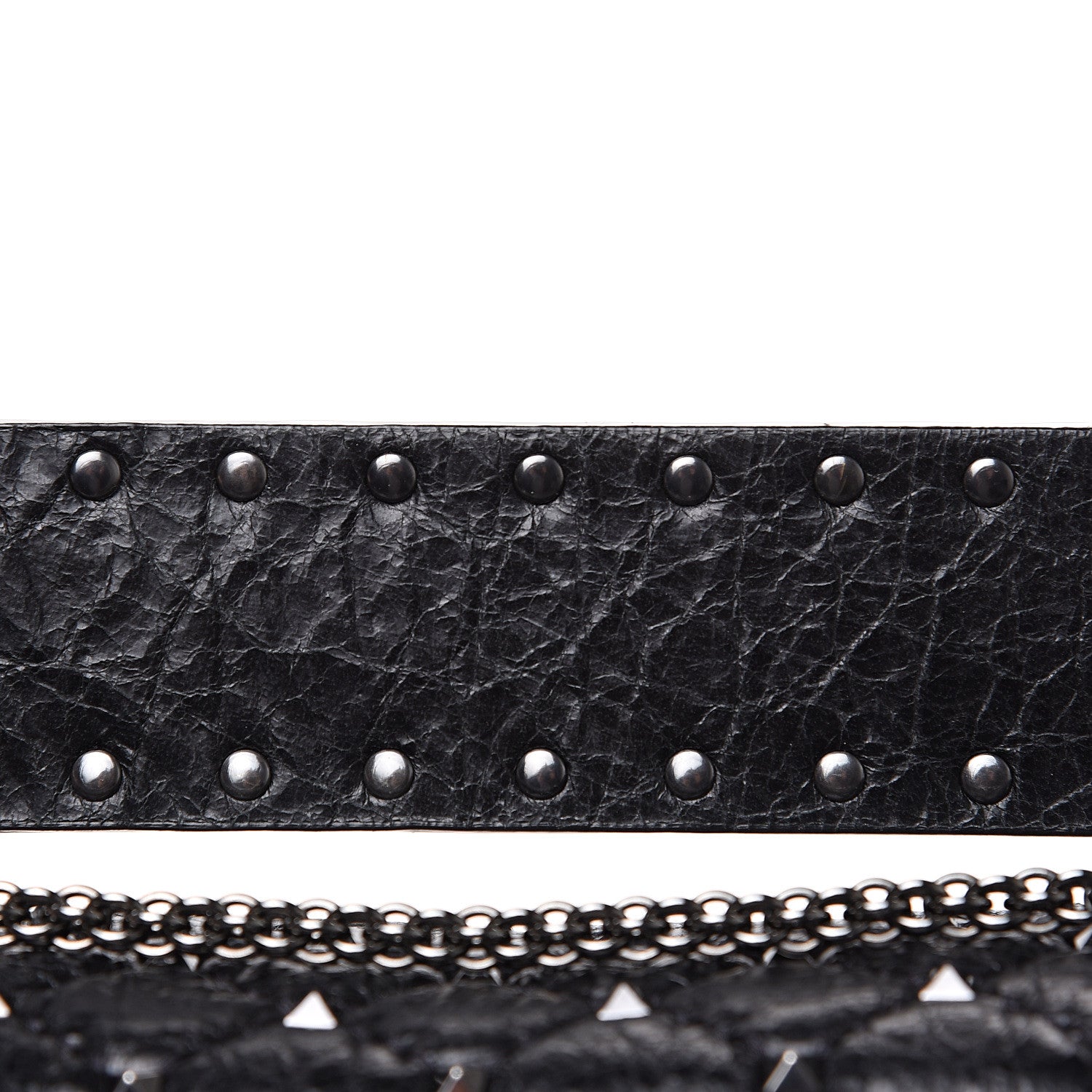 Valentino Garavani Craquele Nappa Large Rockstud Spike Shoulder Bag Black 10 of 10