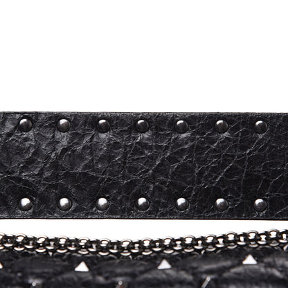 Valentino Garavani Craquele Nappa Large Rockstud Spike Shoulder Bag Black 10 of 10
