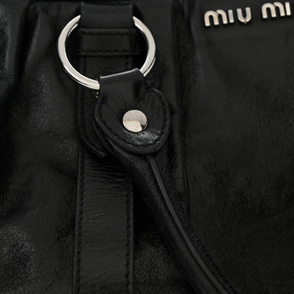 Miu Miu Vitello Lux Gathered Tote Black 14 of 14