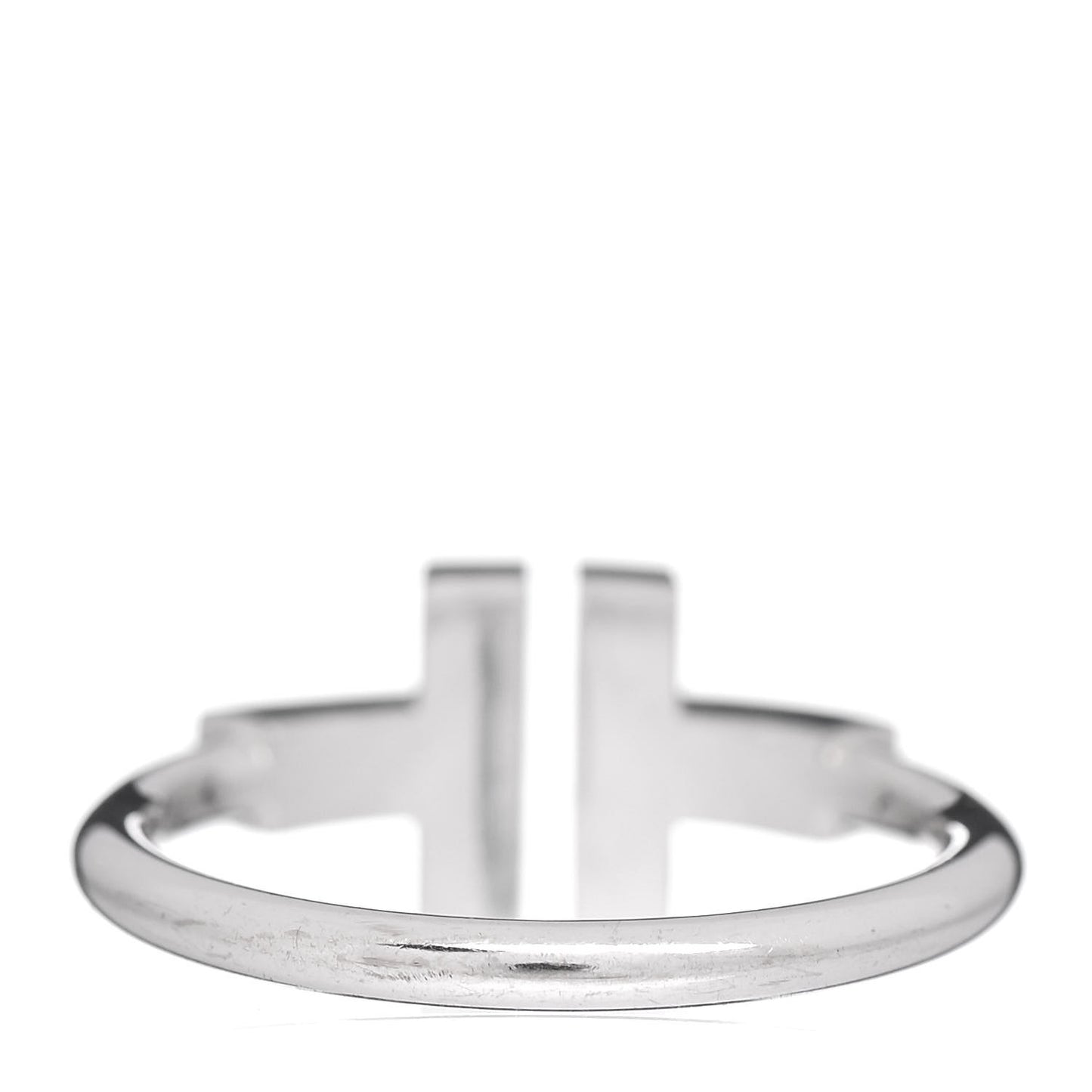 18K White Gold Diamond Turquoise T Wire Ring 54 7