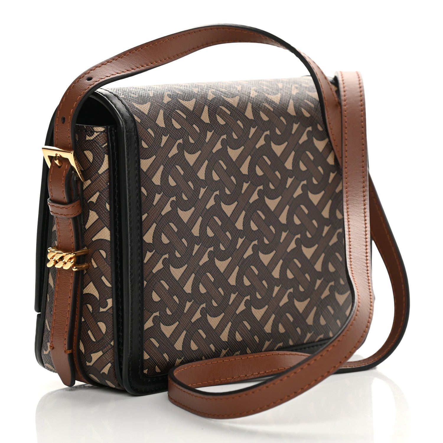 Burberry E-Canvas Monogram Small Grace Bag Bridle Brown 3 of 13