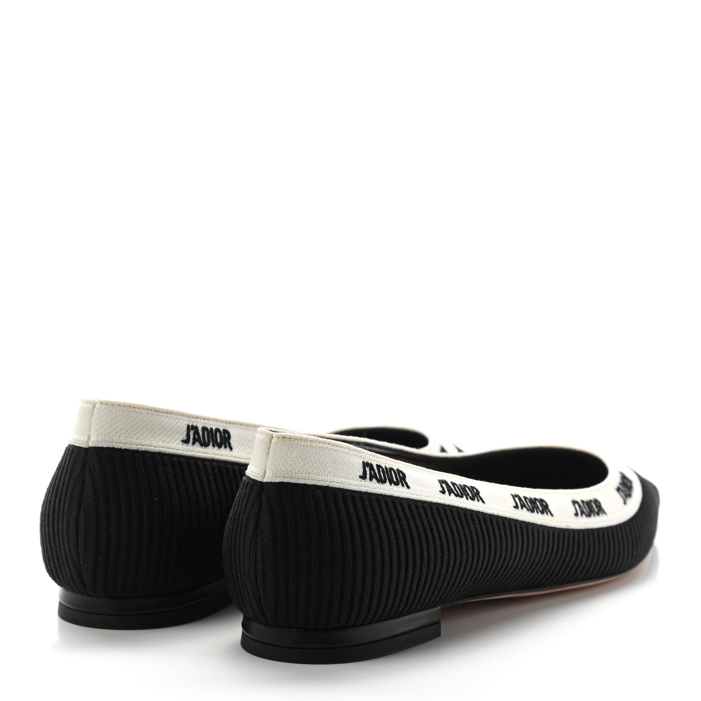 Fabric Ribbon Embroidered J'Adior Ballet Flats 39 Black