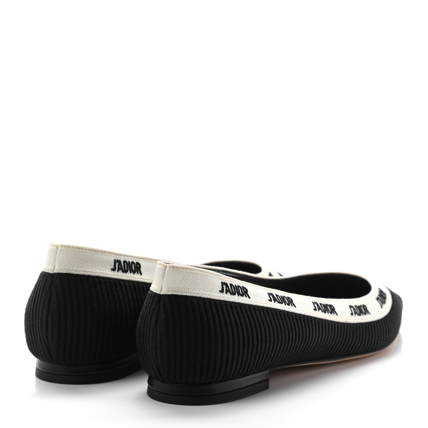 Christian Dior Fabric Ribbon Embroidered J'Adior Ballet Flats 39 Black 4 of 8
