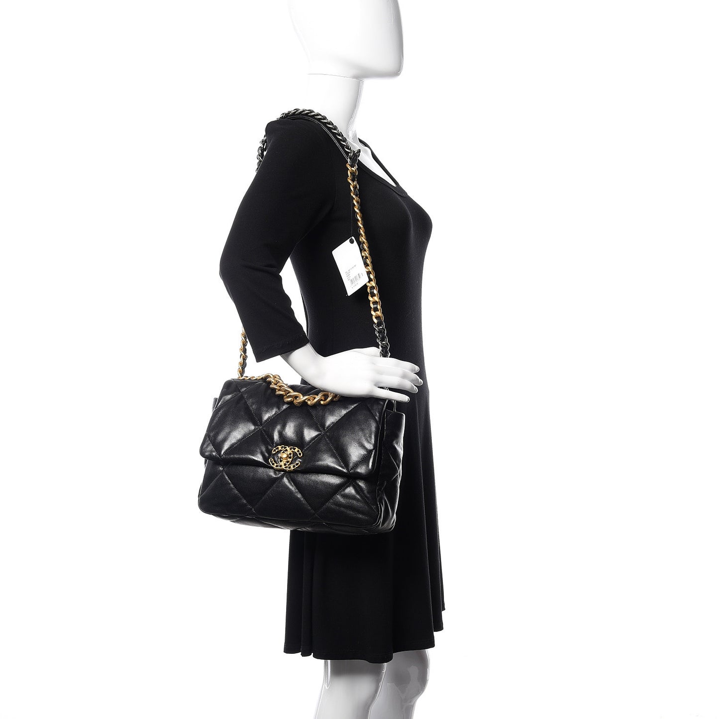 Lambskin Quilted Large 19 Flap Black