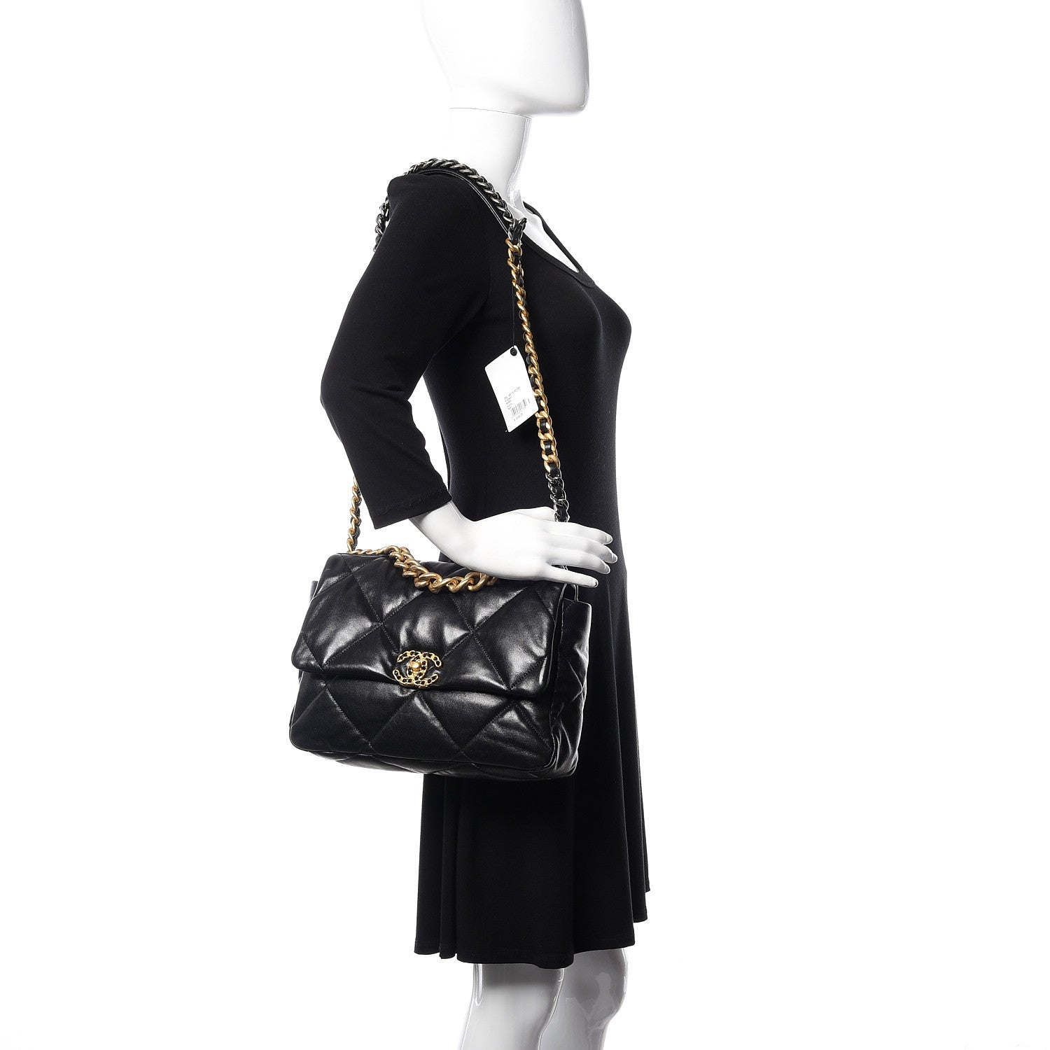 Chanel Lambskin Quilted Large 19 Flap Black 2 of 11