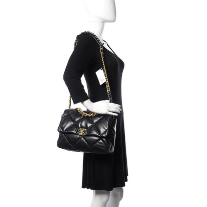 Chanel Lambskin Quilted Large 19 Flap Black 2 of 11