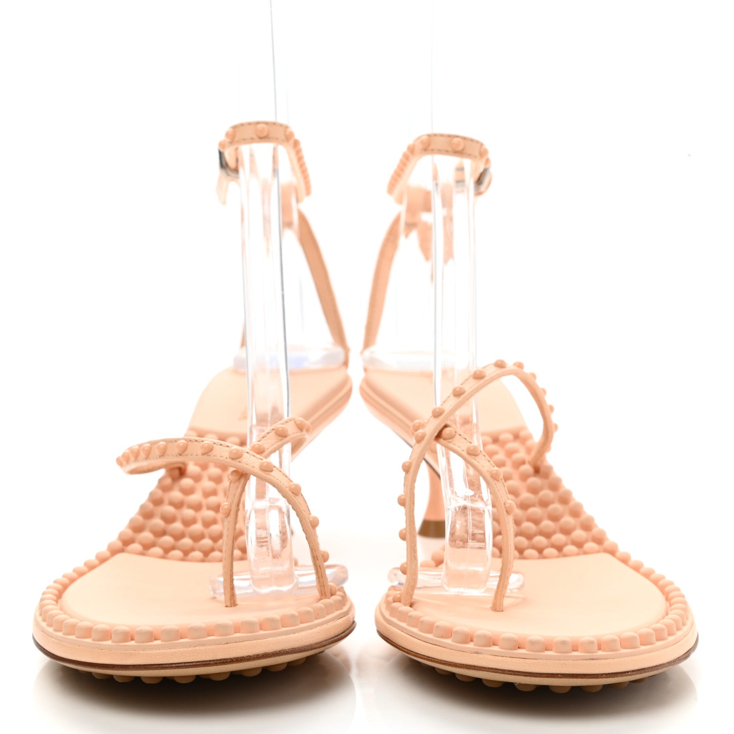 Bottega Veneta Lambskin Studded Multi Strap Sandals 37 Nude Peach 2 of 9