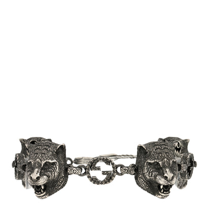 Gucci Sterling Silver Feline Tiger Head Bracelet 1 of 3