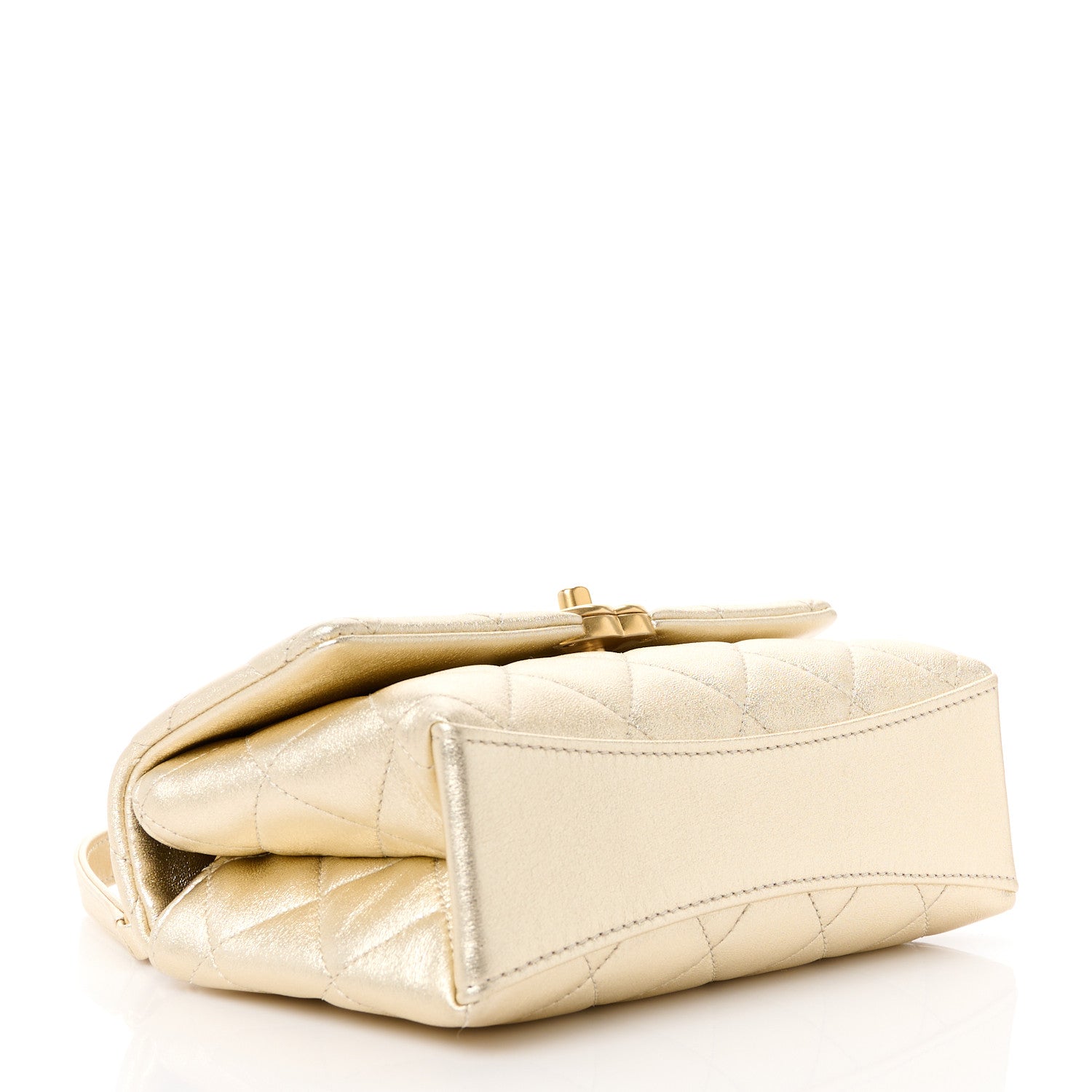 Chanel Metallic Goatskin Quilted Chic Pearls Mini Flap Gold 4 of 10