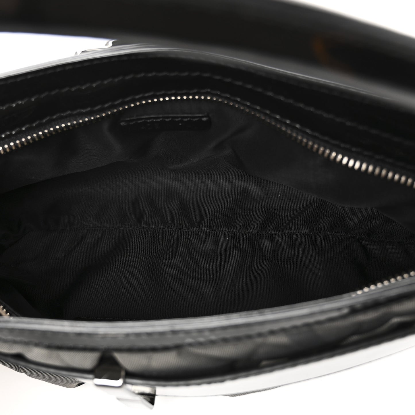 Patent Smoked Check Quilted Small Beaton Black