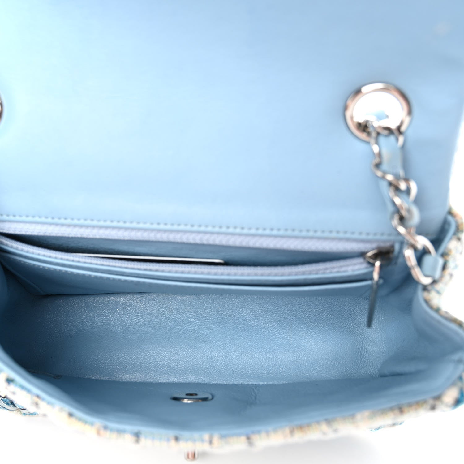 Chanel Tweed Braid Mini Flap Blue White Navy 5 of 13
