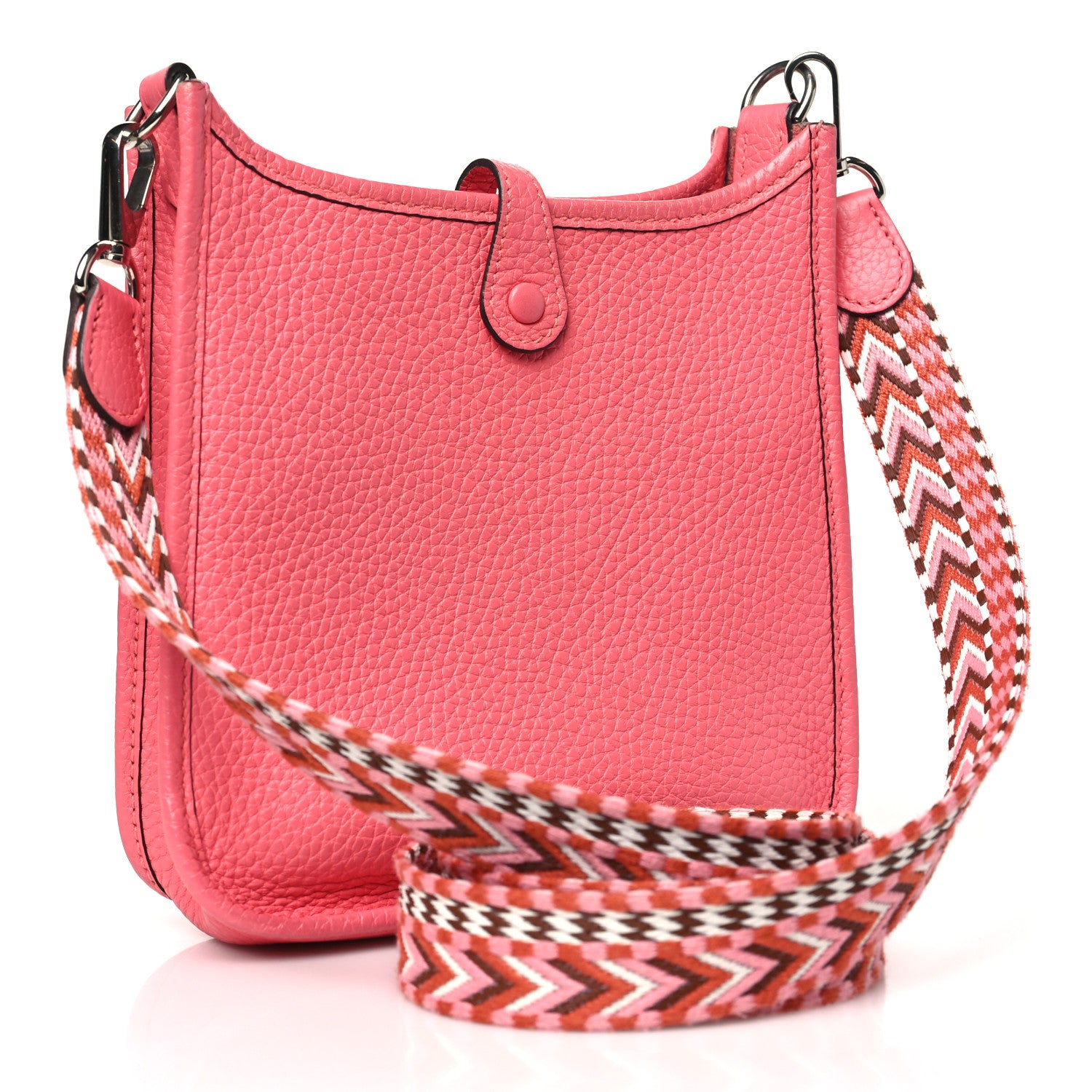 Hermes Taurillon Clemence Allegro Evelyne TPM Rose Azalee Rose Confetti 3 of 11