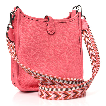 Hermes Taurillon Clemence Allegro Evelyne TPM Rose Azalee Rose Confetti 3 of 11