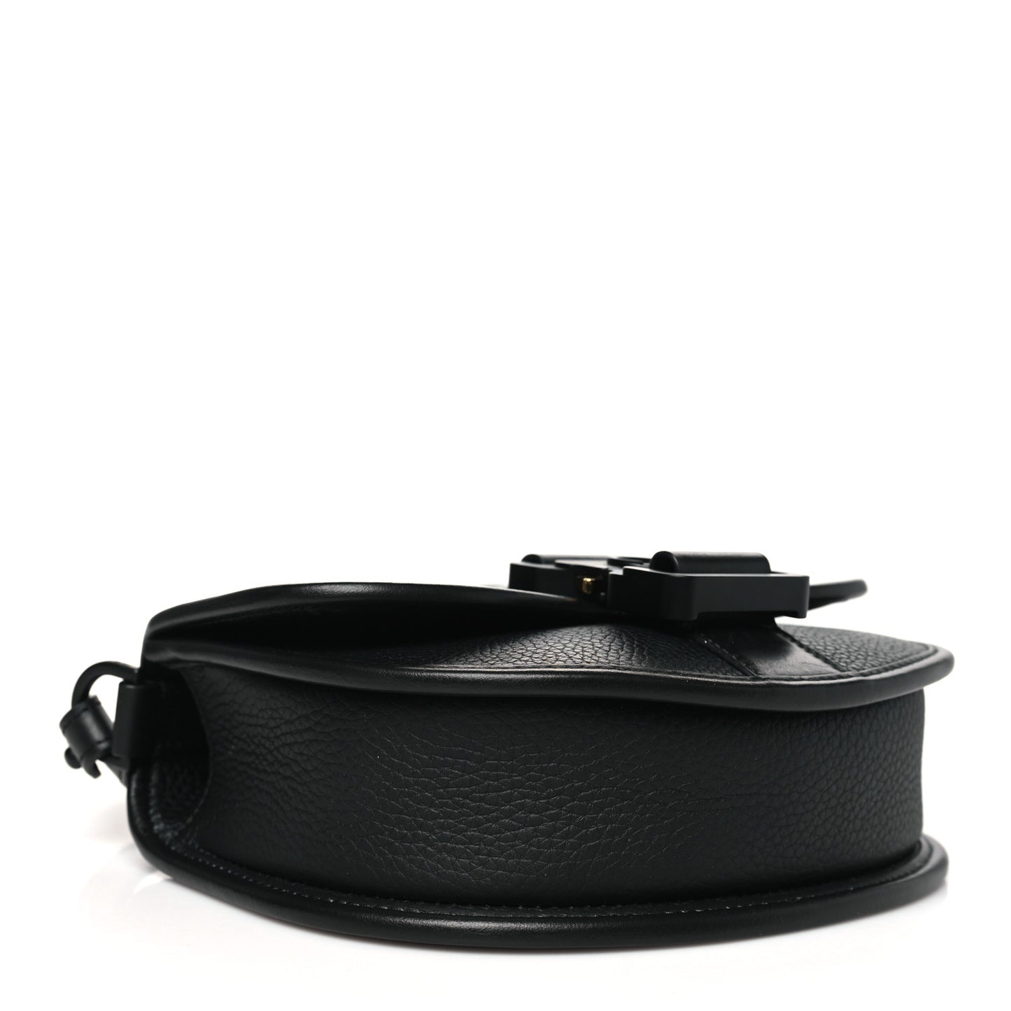 Grained Calfskin Mini Gallop Bag With Strap Black
