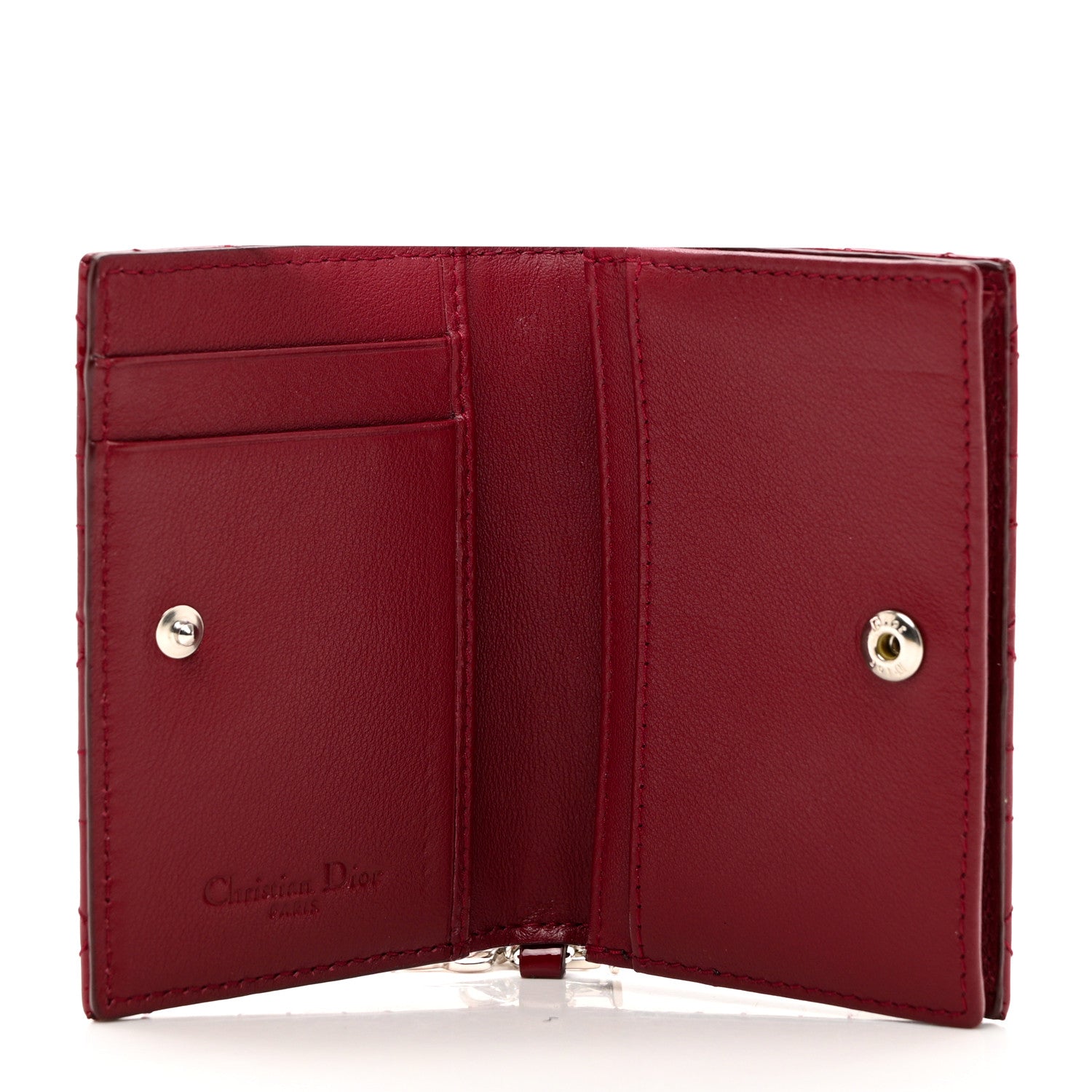 Christian Dior Patent Cannage Small Lady Dior Flap Card Holder Scarlet 5 of 6