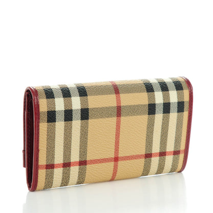 Burberry Haymarket Check Continental Wallet Red 3 of 8
