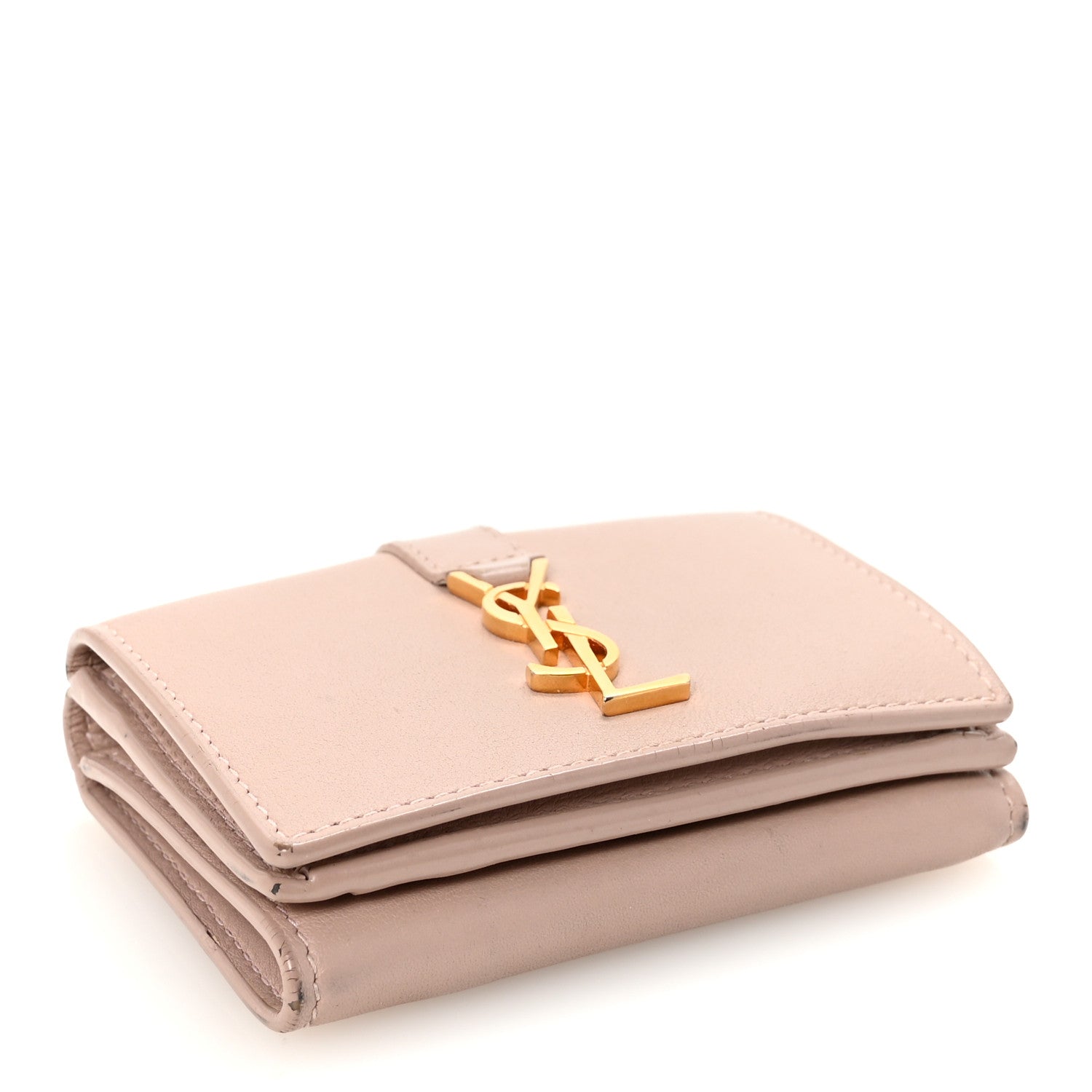 Saint Laurent Smooth Calfskin Monogram Tiny Line Wallet Poudre 4 of 8
