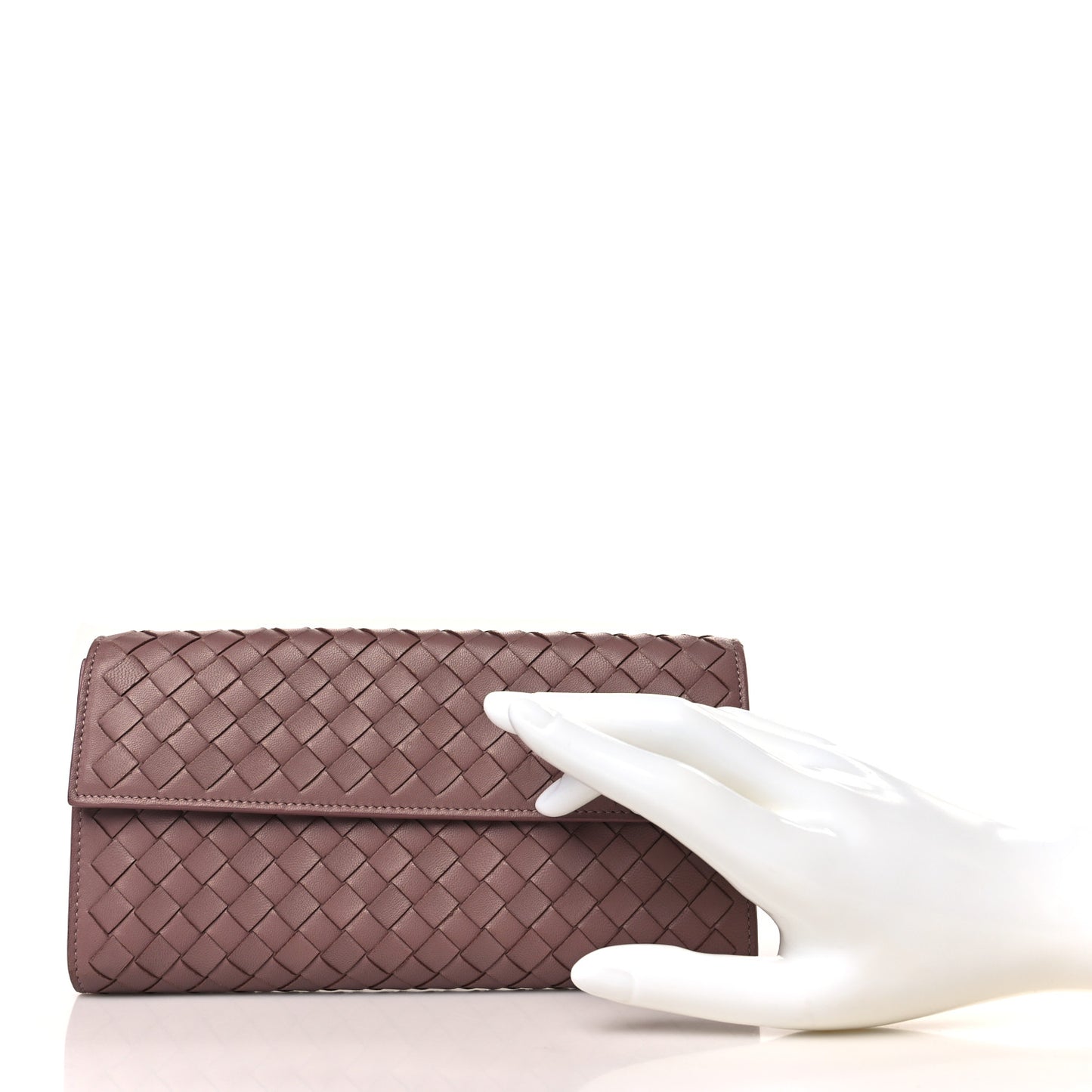 Nappa Intrecciato Continental Flap Wallet Pink