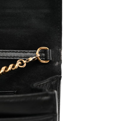 Christian Dior Calfskin Studded Diorama Wallet on Chain Pouch Black 10 of 11