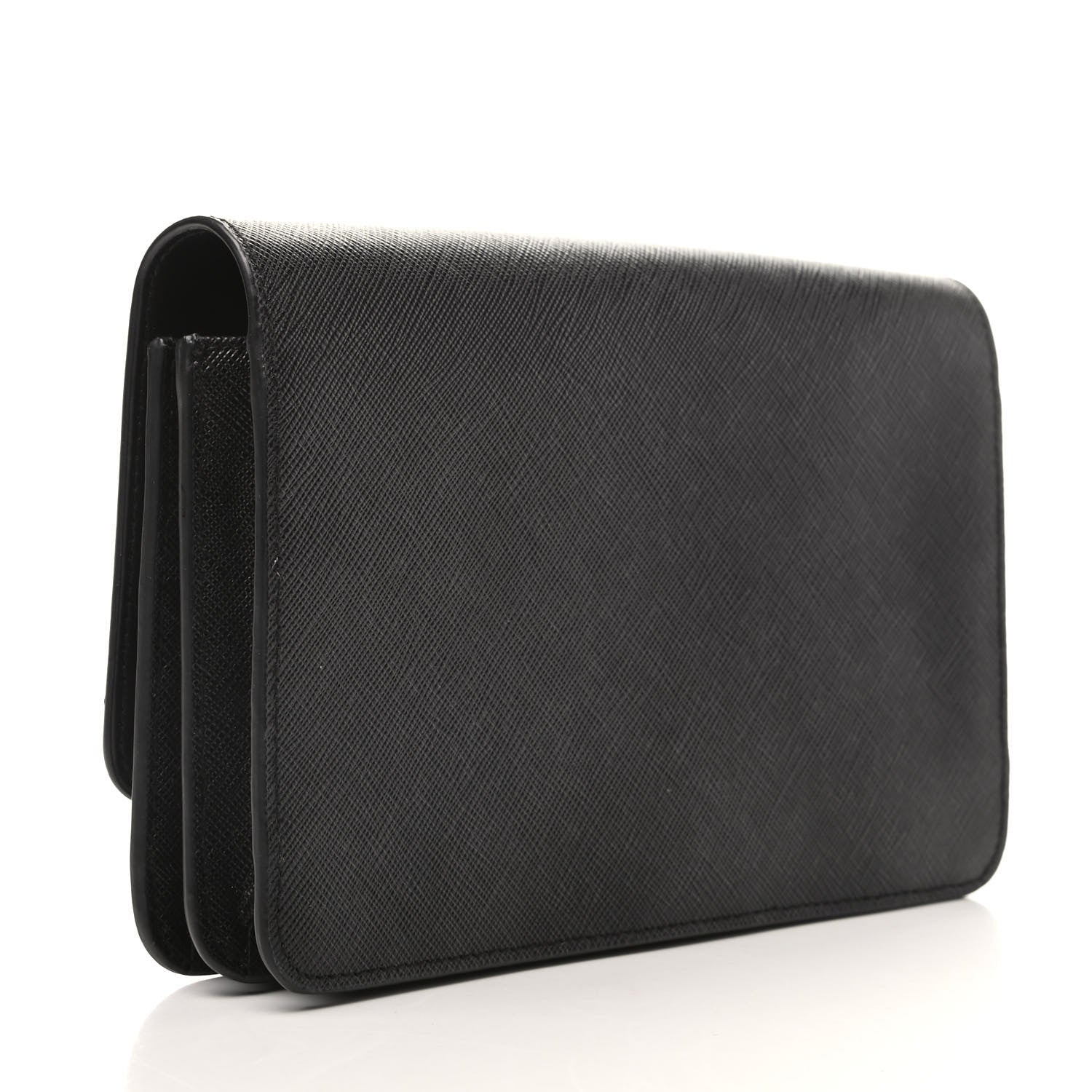 Prada Saffiano Bow Flap Wallet Black 3 of 8