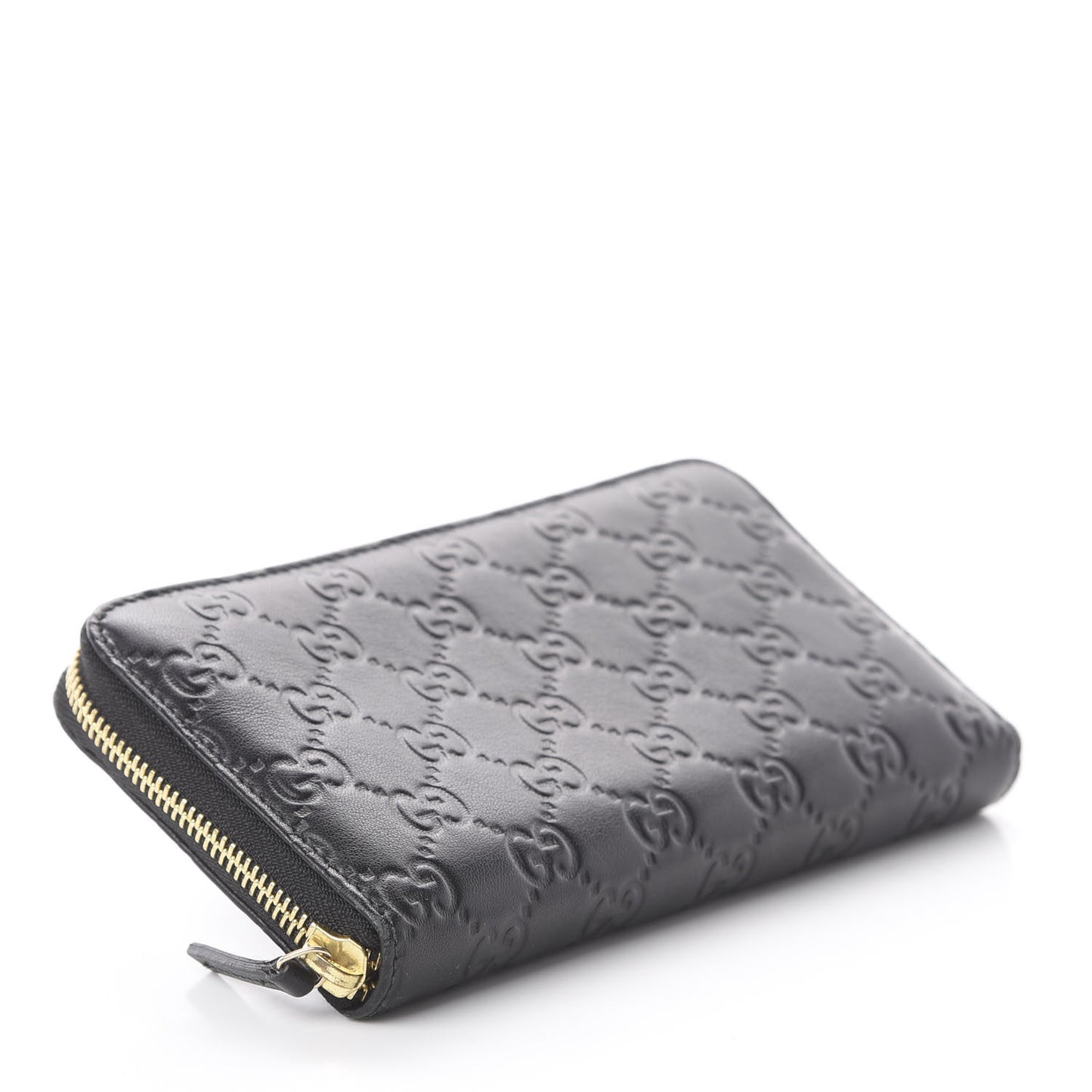 Guccissima Vitello Tender Zip Around Wallet Black