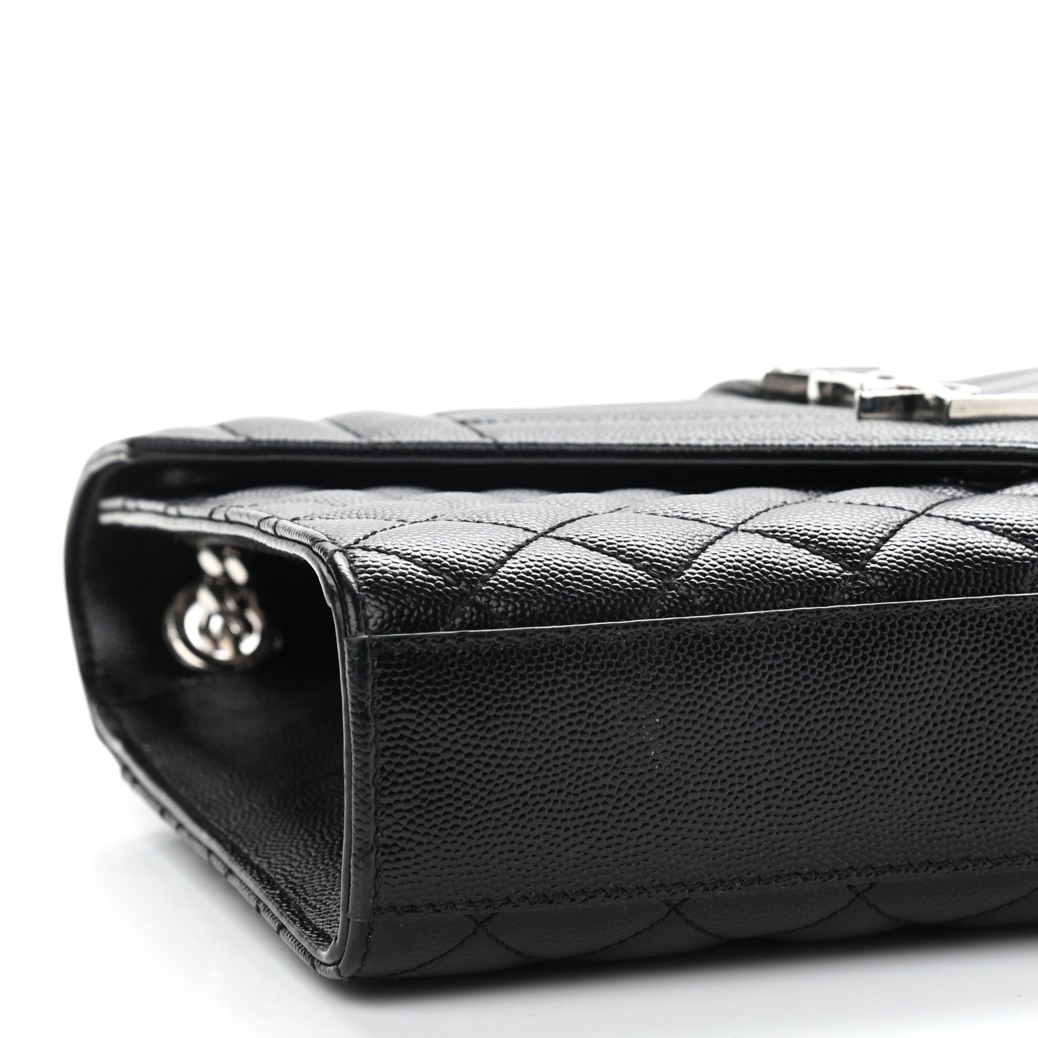 Saint Laurent Grain De Poudre Textured Mixed Matelasse Triquilt Medium Monogram Satchel Black 9 of 11