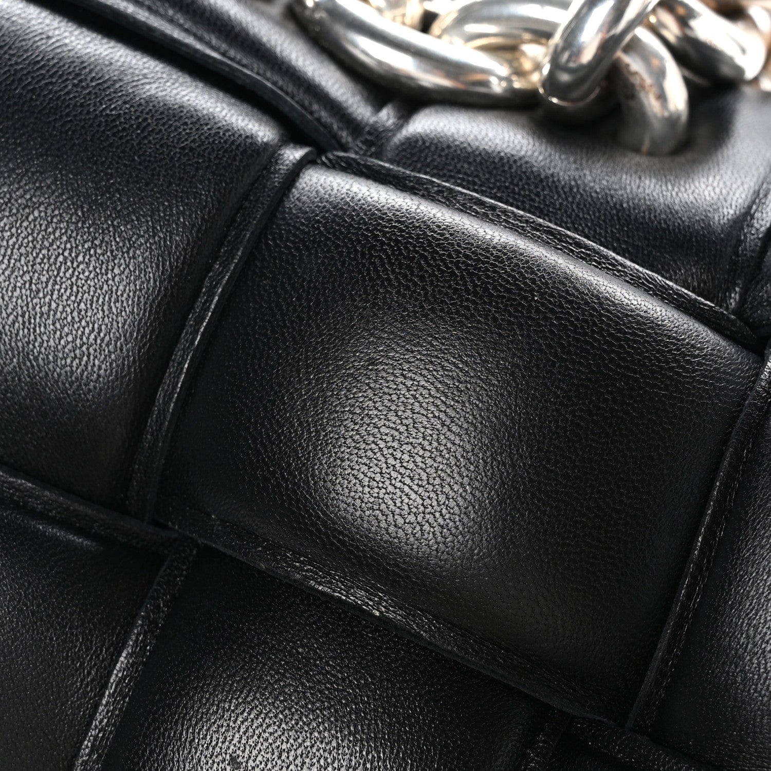 Bottega Veneta Lambskin Maxi Intreccio Padded Chain Cassette Crossbody Bag Black 11 of 14