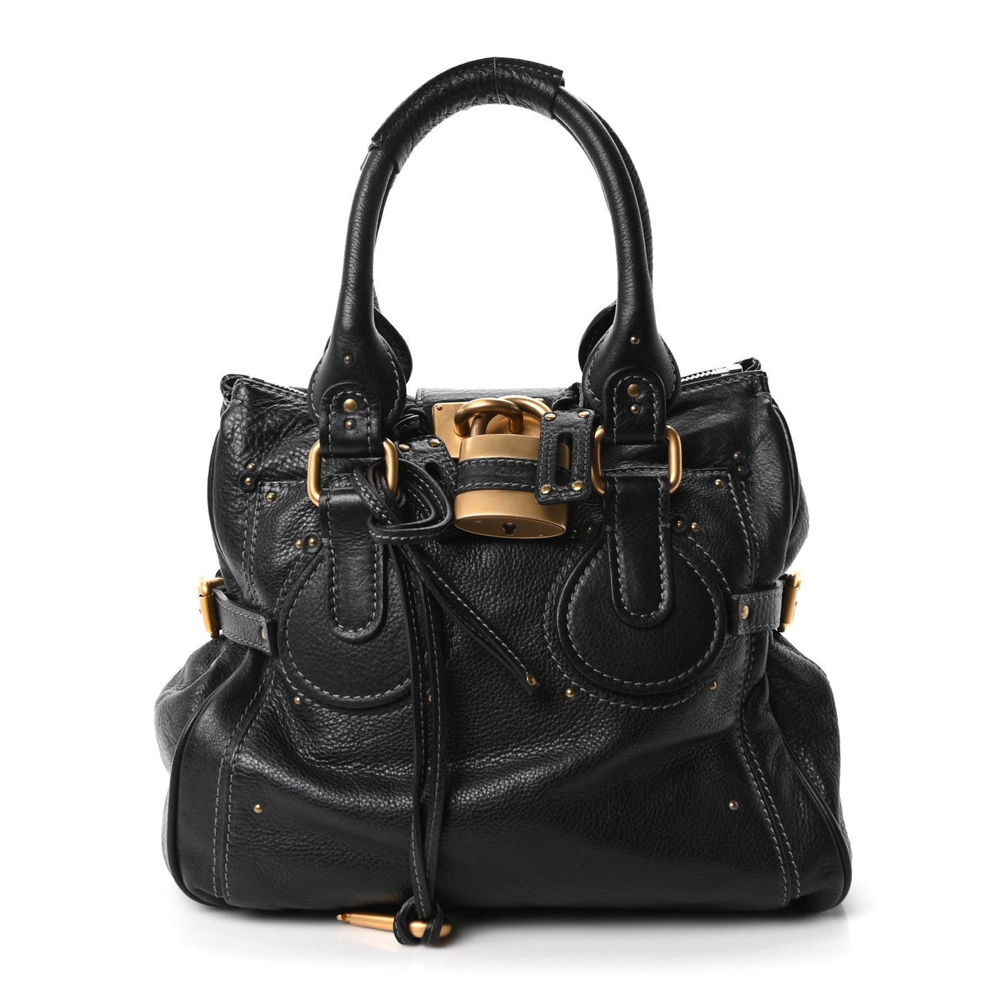 Grained Calfskin Paddington Tote Black