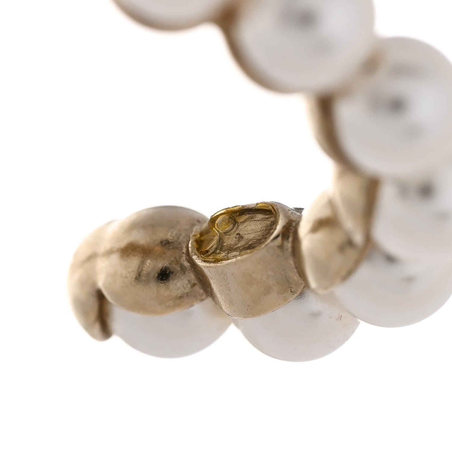 Chanel Crystal Pearl CC No 5 Hoop Earring Gold 5 of 5