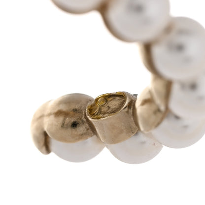Chanel Crystal Pearl CC No 5 Hoop Earring Gold 5 of 5