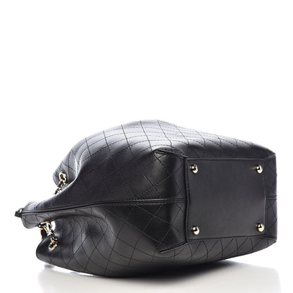 Chanel Calfskin Stitched Drawstring Bag Black 4 of 10