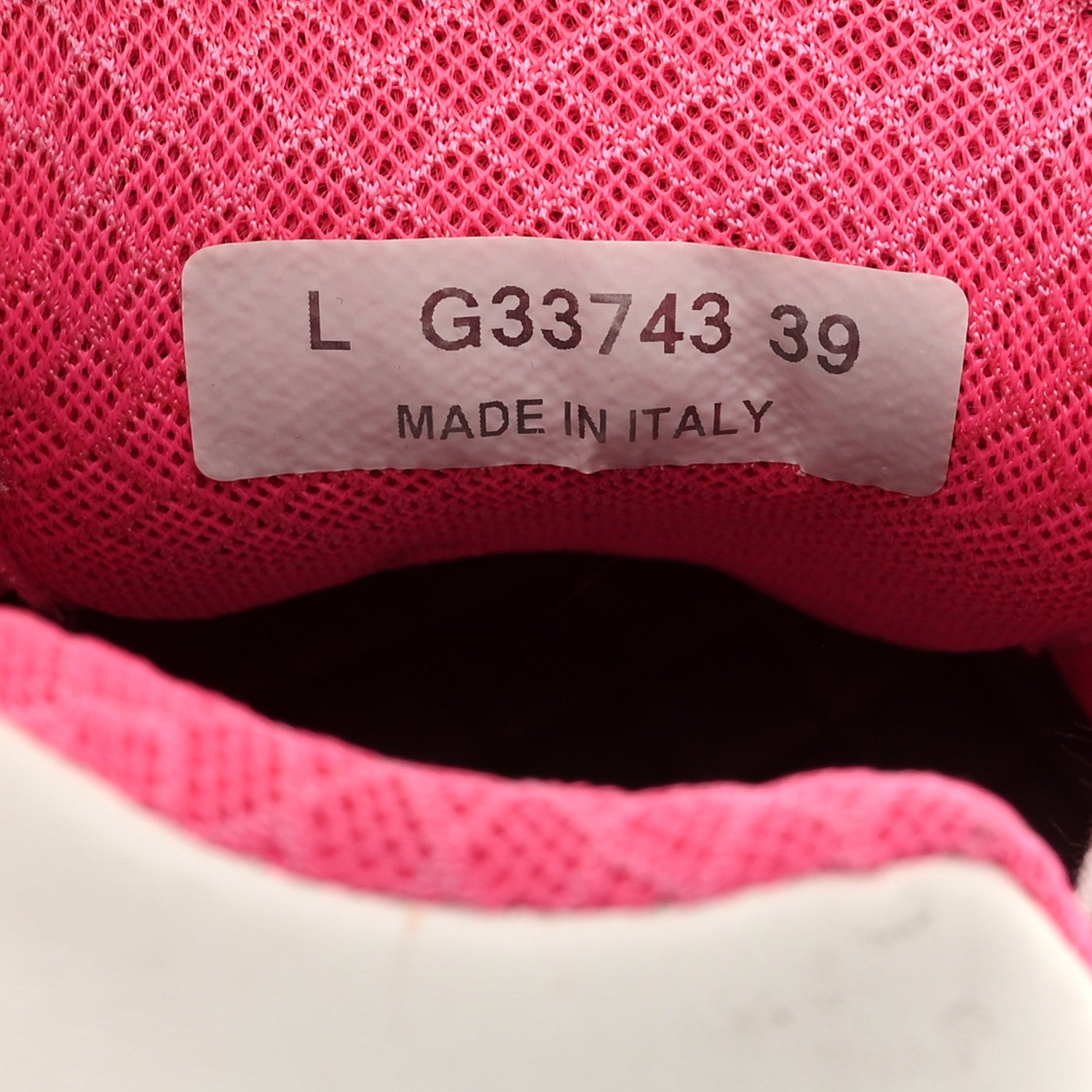 シャネル靴 Chanel Calfskin Fabric Sneakers 39 White Silver Fluo Pink 1768907