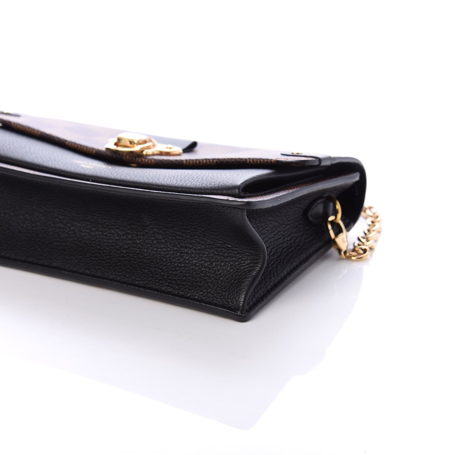 Louis Vuitton Damier Ebene Vavin Chain Wallet Black 9 of 11