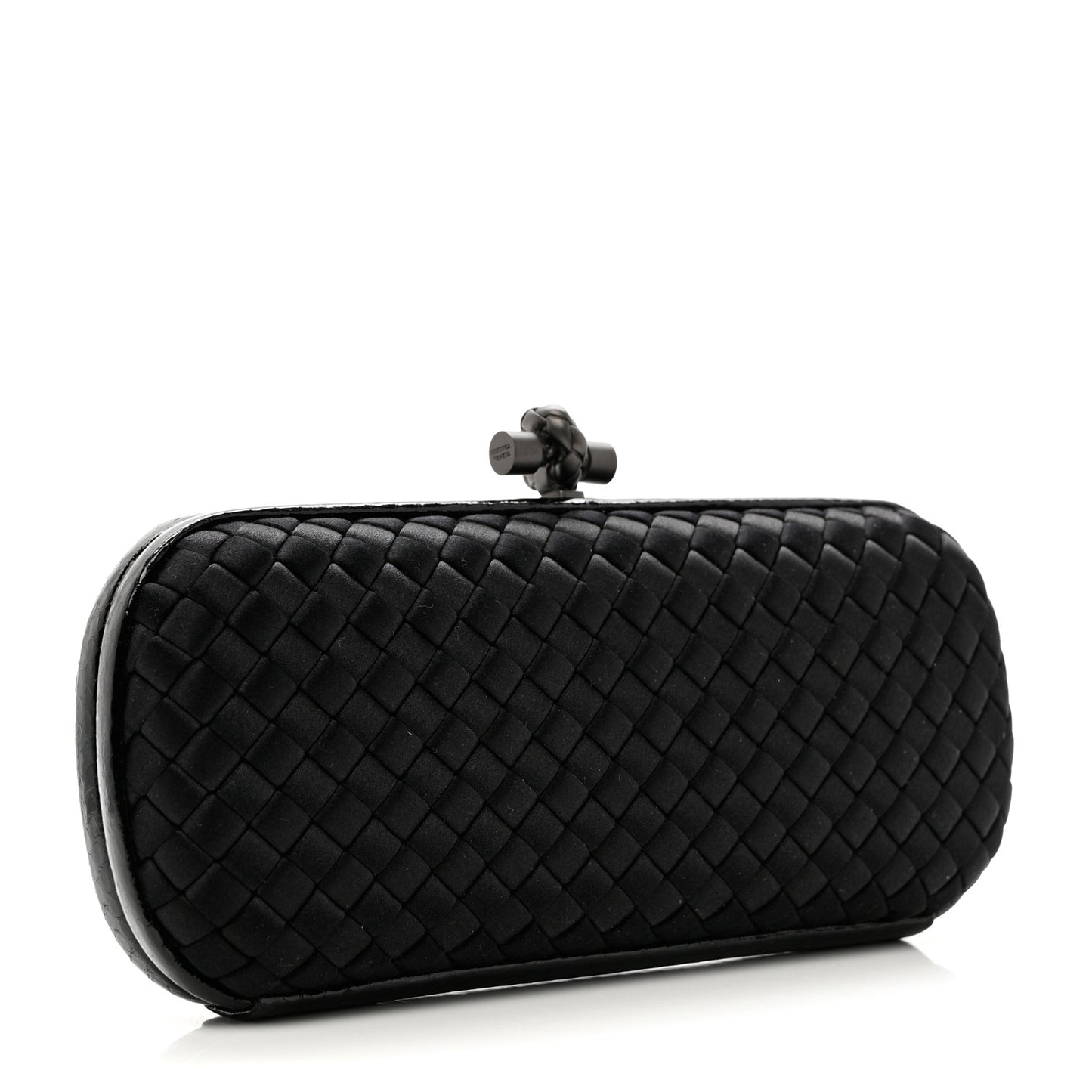 Satin Ayers Intreccio Impero Stretch Knot Clutch Black